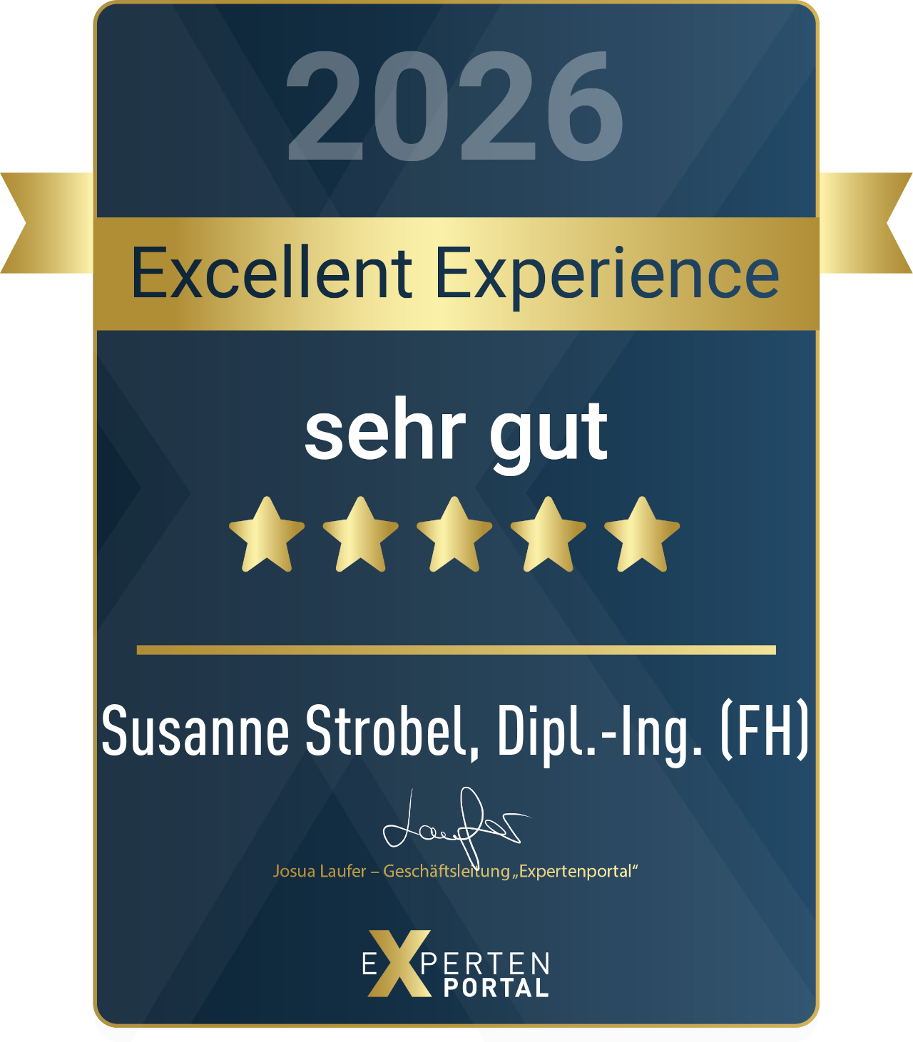 Siegel Excellent Experience 2026 – sehr gut – Expertenportal